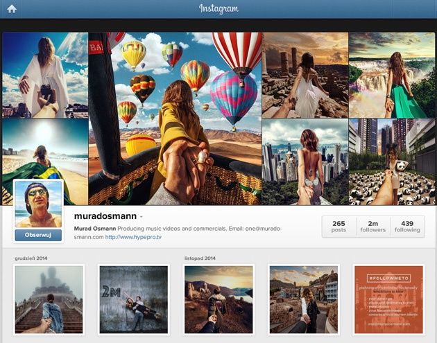 Instagram profil Murad Osmann
