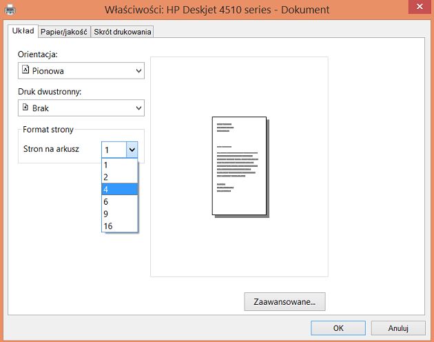 HP Deskjet Ink Advantage 4515 ustawienia druk