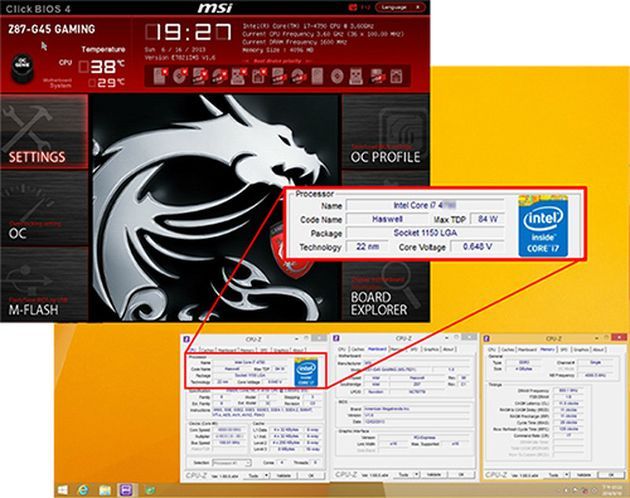 MSI Z87-G45 Gaming płyta główna i Intel Core i7 4790 procesor