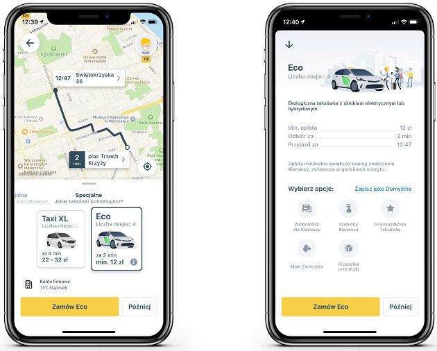 mytaxi Eco app