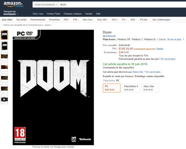 DOOM data premiery Amazon