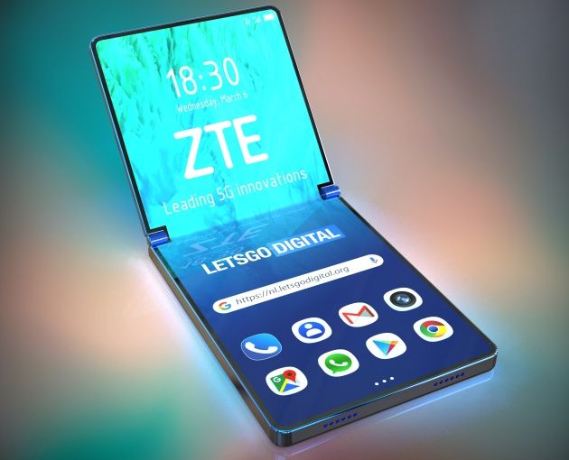 ZTE składany smartfon render