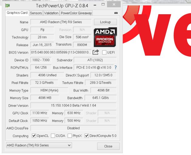 AMD Radeon R9 Fury X - karta podkręcona do 1130/630 MHz