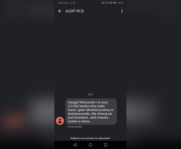 Alert RCB screen