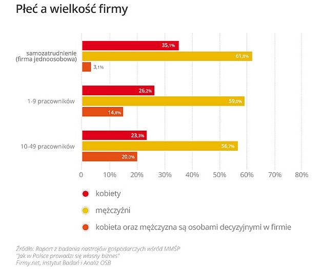 Płeć a wielkość firmy