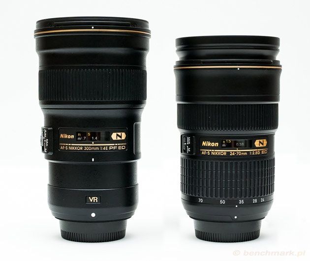 Nikkor 300 mm Nikkor 24-70 mm porównanie