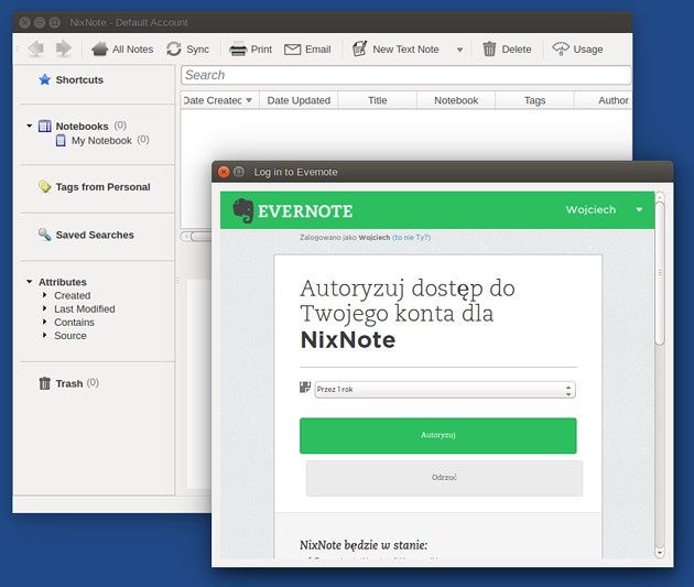 NixNote2 dla Linux