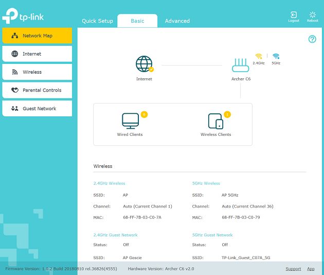 TP-Link Archer C6 - status