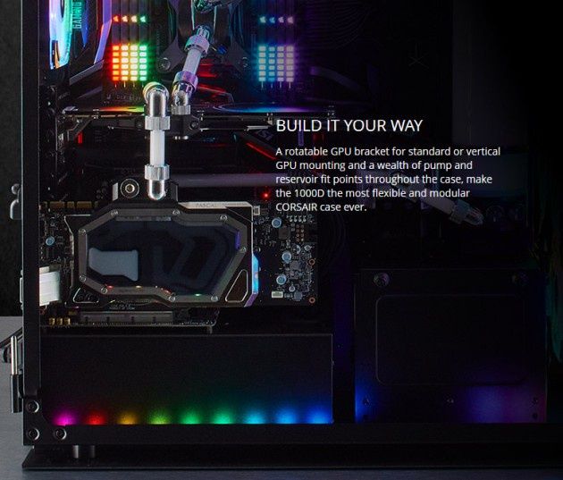 Corsair 1000D obudowa chłodzenie cieczą LC WC