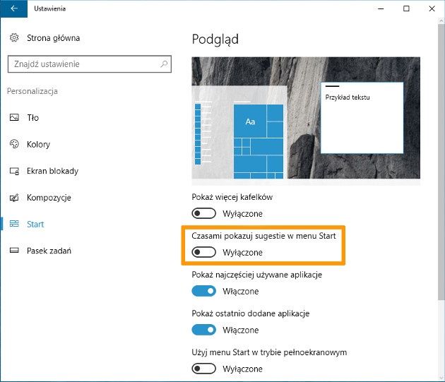 Windows 10 sugestie