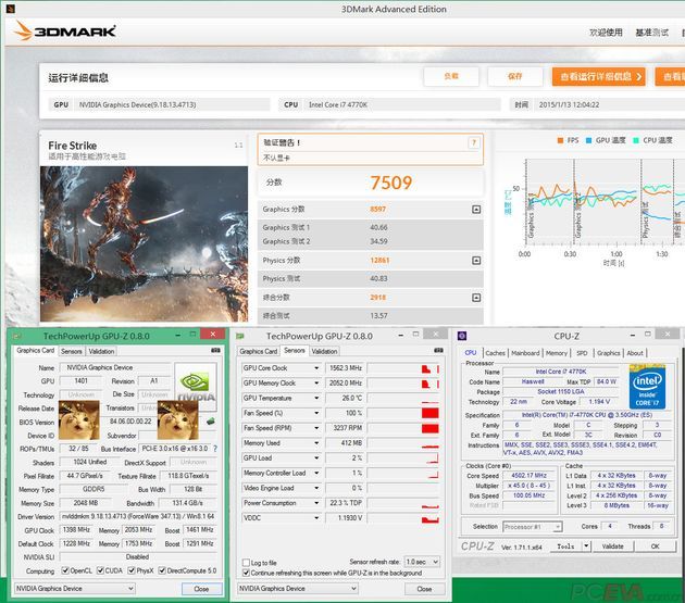 Nvidia GeForce GTX 960 OC - wydajność w 3DMark Fire Strike