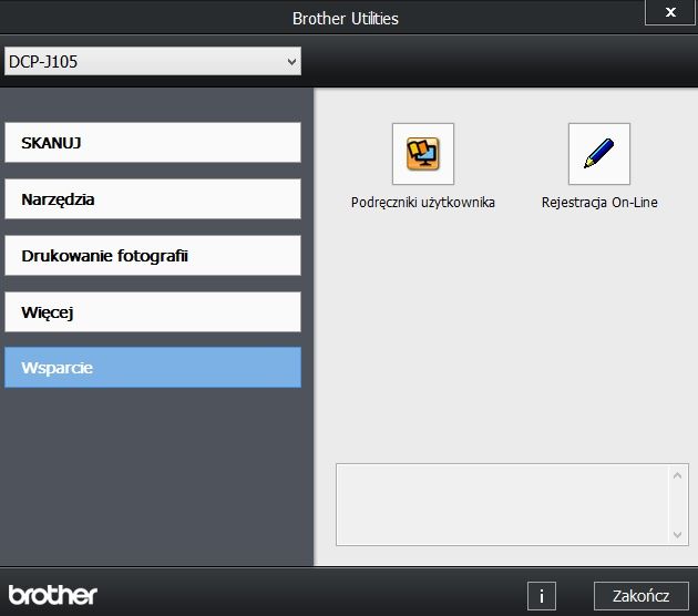 Brother DPC-J105 aplikacja Brother Utilities 6