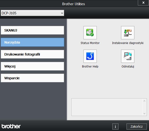 Brother DPC-J105 aplikacja Brother Utilities 2