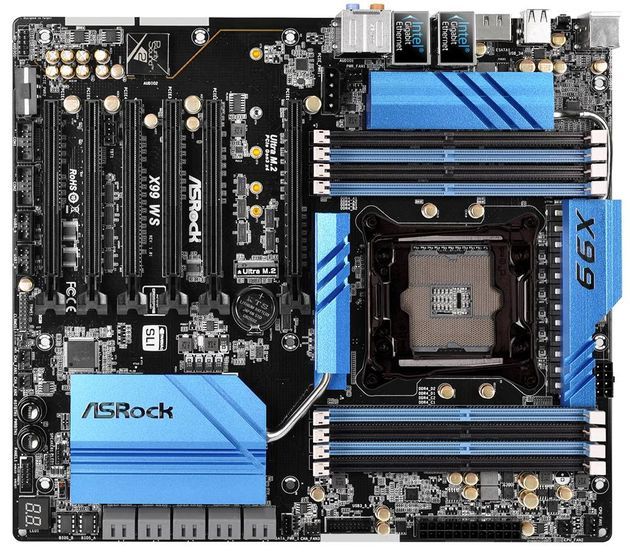 ASRock X99 WS płyta główna widok z góry