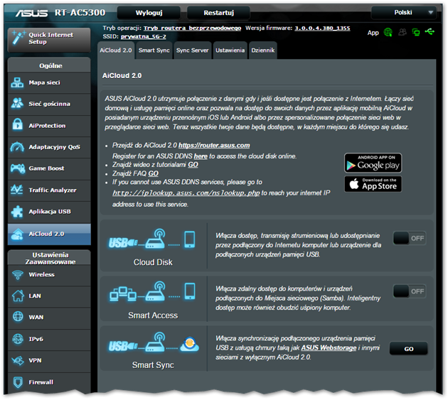 Menu AiCloud