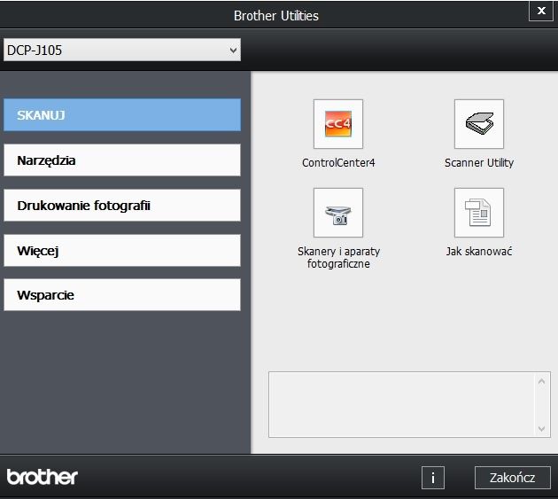 Brother DPC-J105 aplikacja Brother Utilities 1
