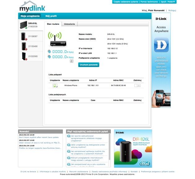 D-Link DIR-810L mydlink