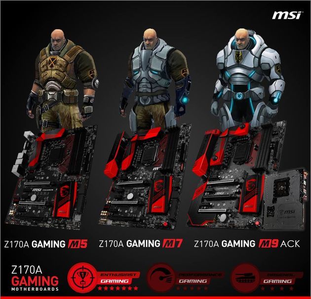 MSI Z170A Gaming M5, M7 i M9 ACK płyty główne