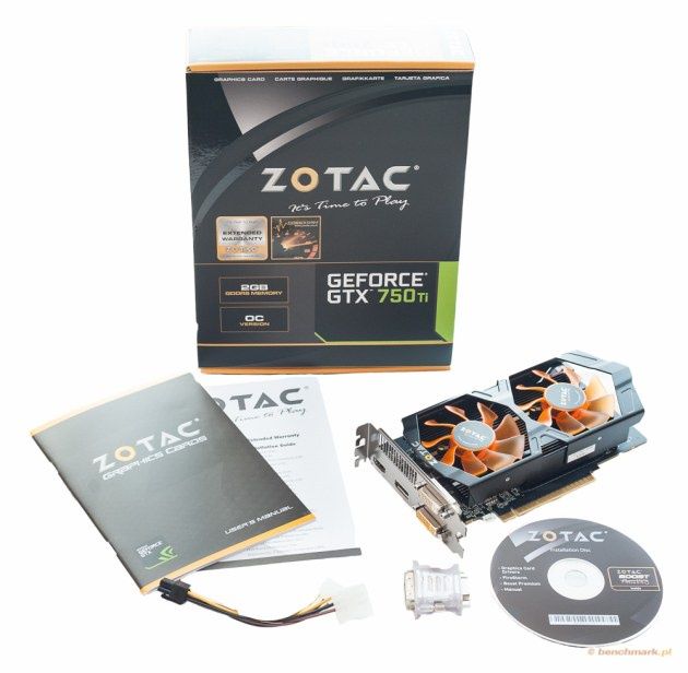 Zotac GeForce GTX 750 Ti OC zawartość pudełka