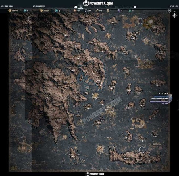Assassin’s Creed Odyssey mapa