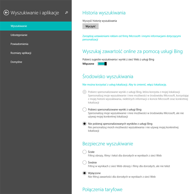 Windows 8.1 - wyszukiwanie i aplikacje