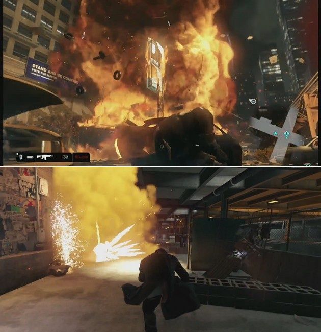 Watch Dogs porównanie ogień