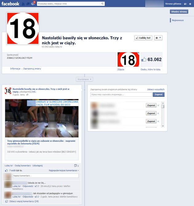 Facebook słoneczko strona