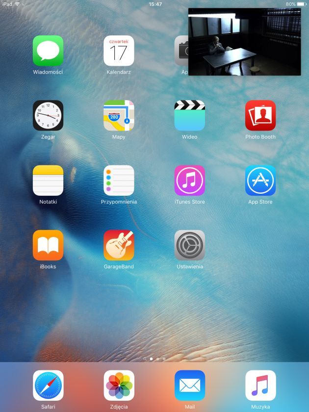Funkcja Picture In Picture w iPad mini 4