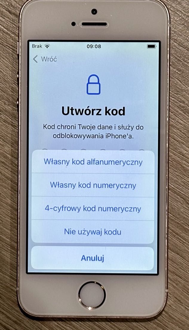 iPhone opcje kodu