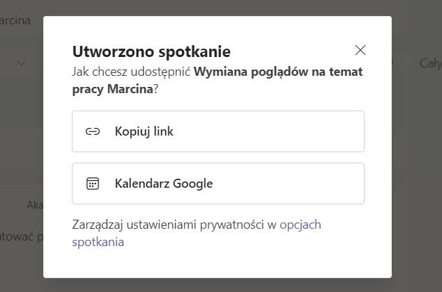 Microsoft Teams - dodawanie spotkanie