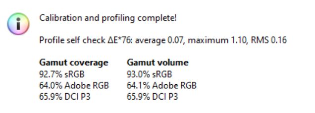 Huawei MateBook 16s - badanie pokrycia gamutów