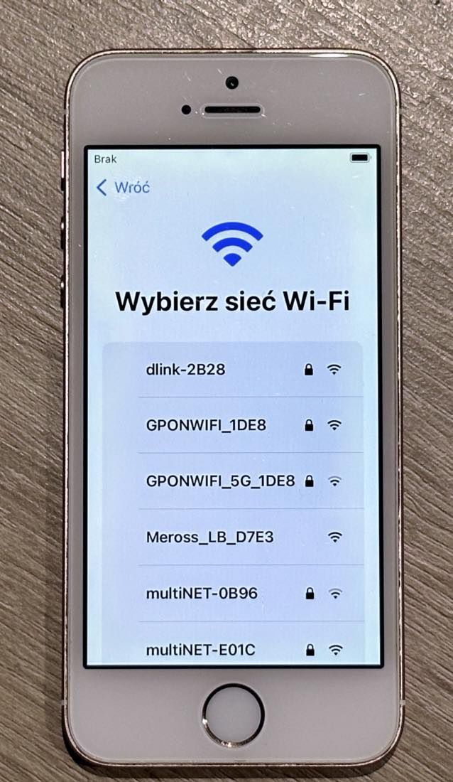 iPhone wybór wifi