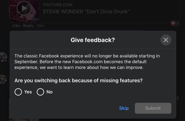 Facebook PC nowa wersja