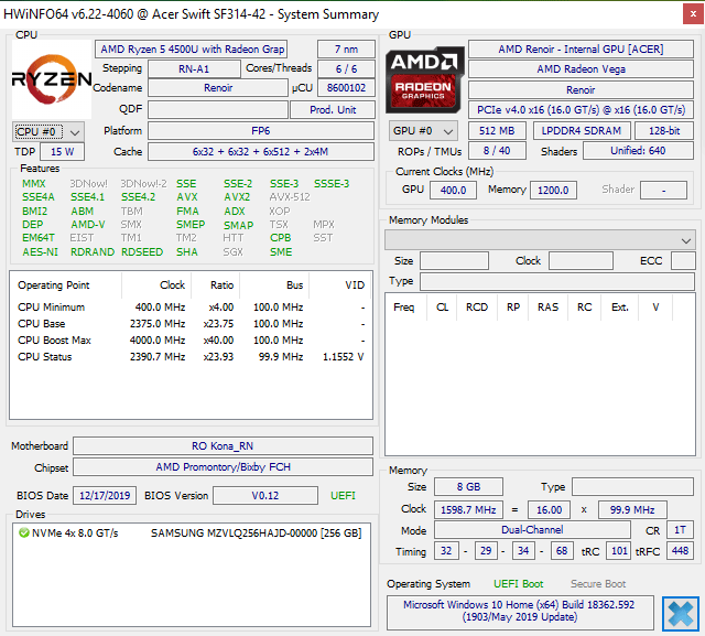 AMD Ryzen 5 4500U