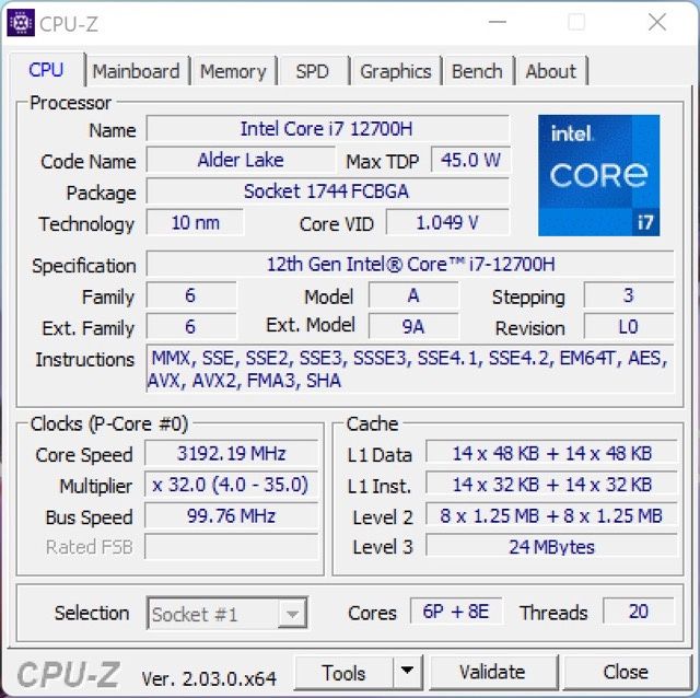 Zenbook Pro 15 Flip OLED cpu