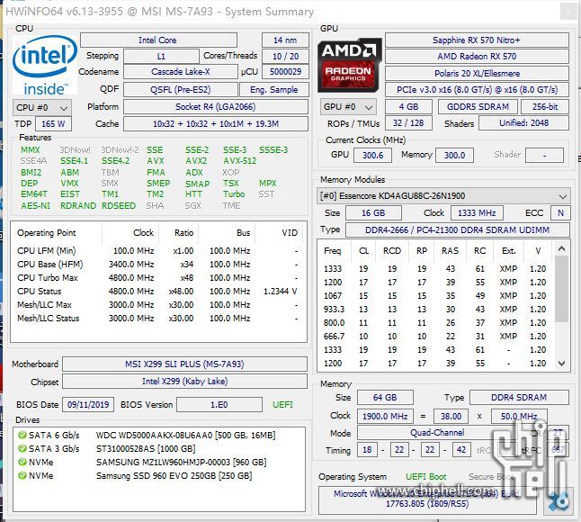 Intel Core i9-10900X ES