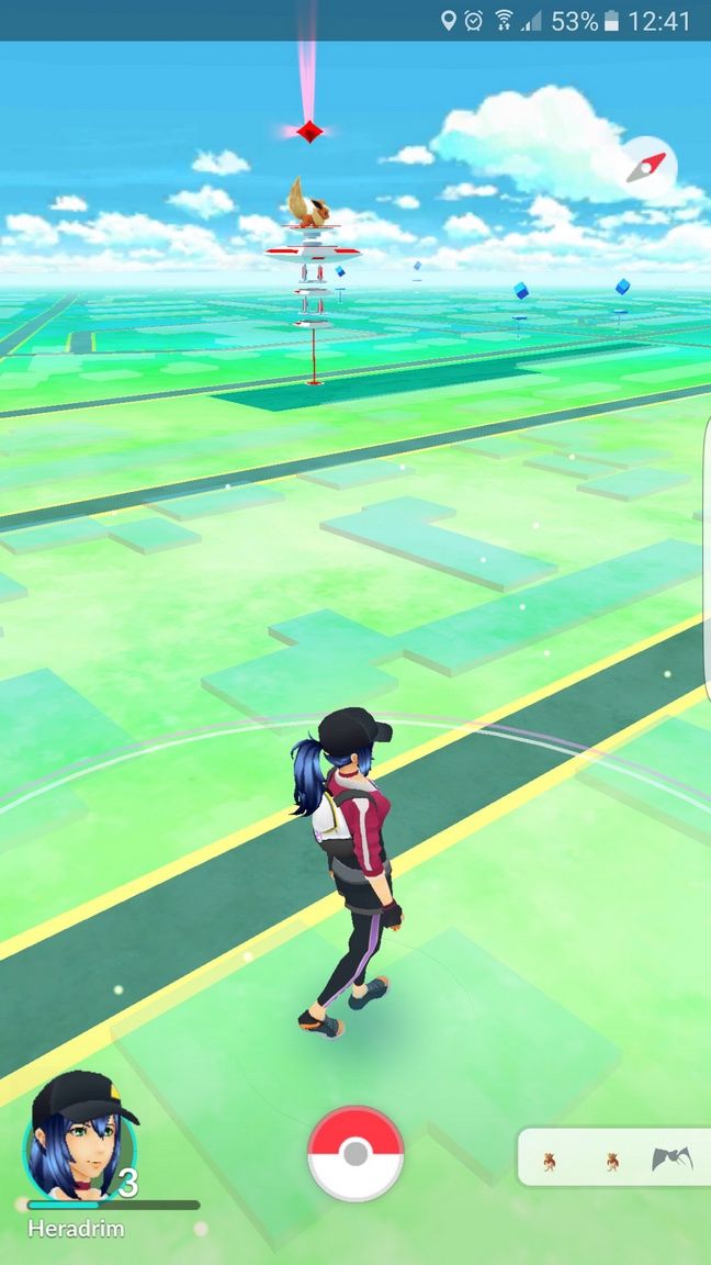 Pokemon Go - Gym w oddali
