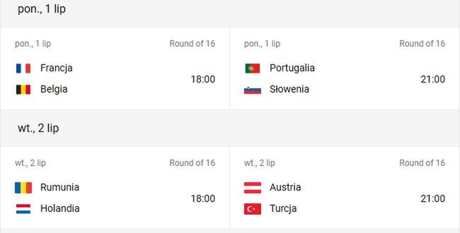 Faza pucharowa EURO 2024 1/8