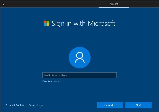Windows 10 konto online