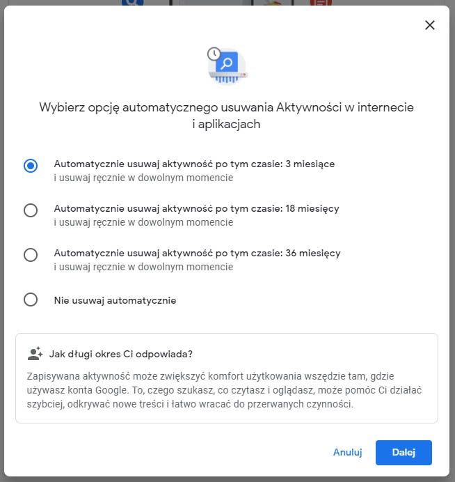Aktywność w Google 3