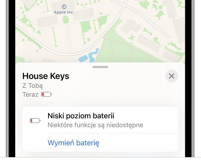 AirTag poziom baterii