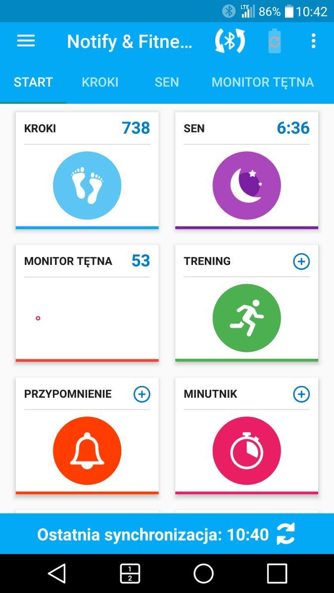 Notify &amp; Fitness for Mi Band ekran główny