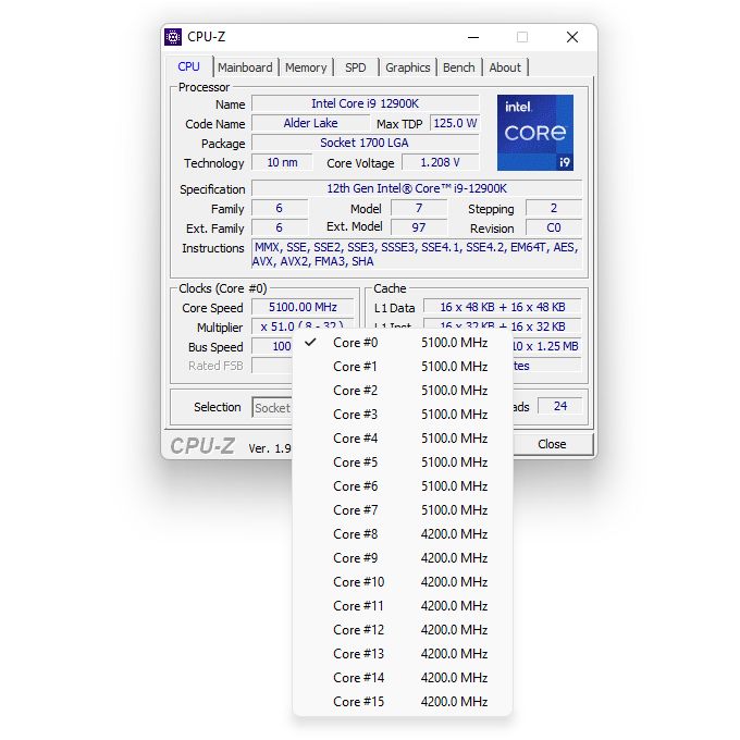 Intel Core i9-12900K - podkręcanie