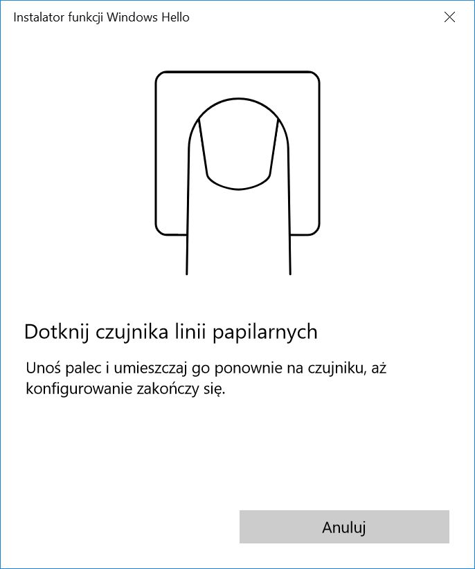 konfiguracja czytnika linii papilarnych 1