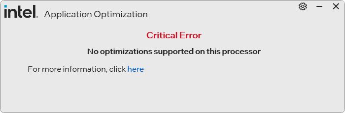 Intel Application Optimization