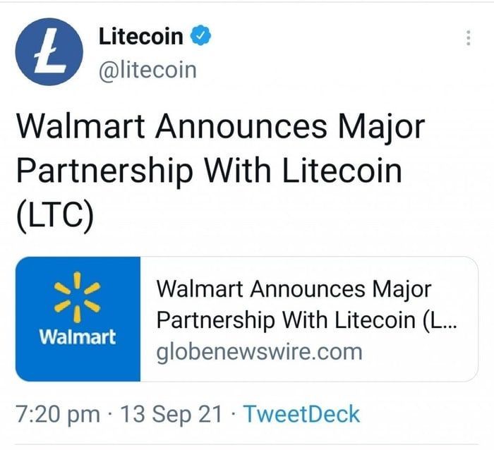 Litecoin - informacja Facebook