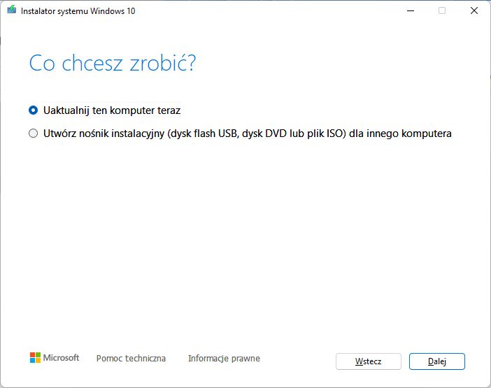 Windows 10 - asystent aktualizacji