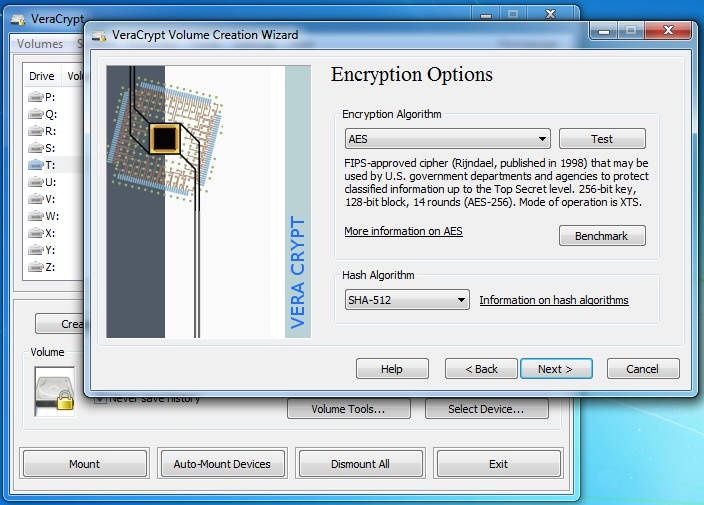 VeraCrypt screen
