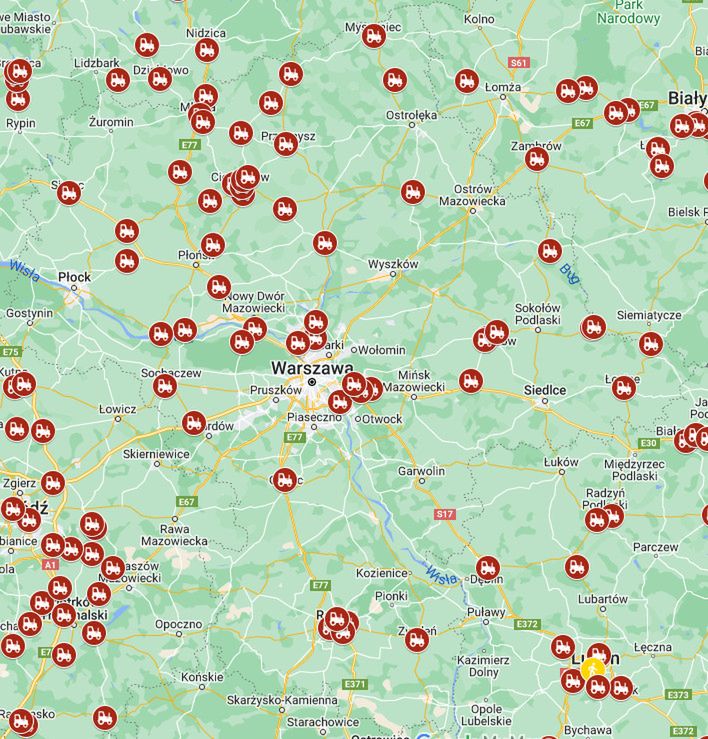 Ogólnopolski protest rolników - utrudnienia w powiecie płockim