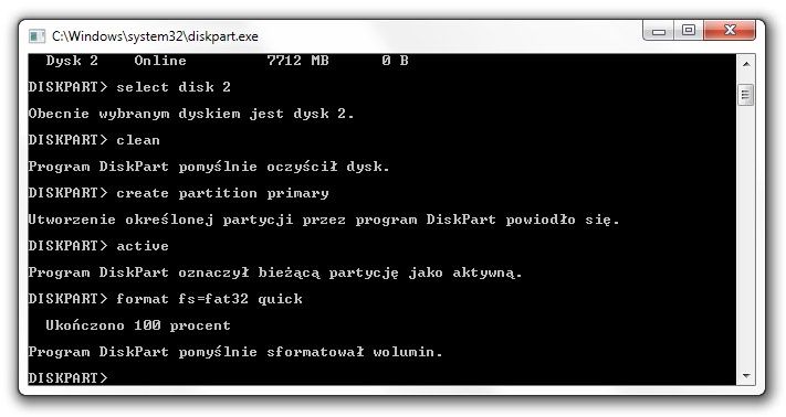 Szybkie formatownie partycji